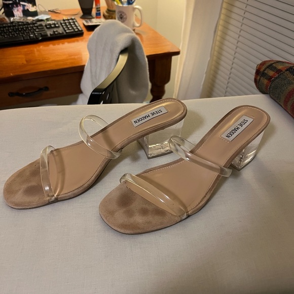 Steve Madden clear block heel sandals - Picture 2 of 4